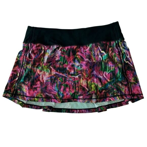 Lululemon Pace Rival Mid Rise Skirt Hyper Flow Pink Multi / Black - Picture 10 of 16